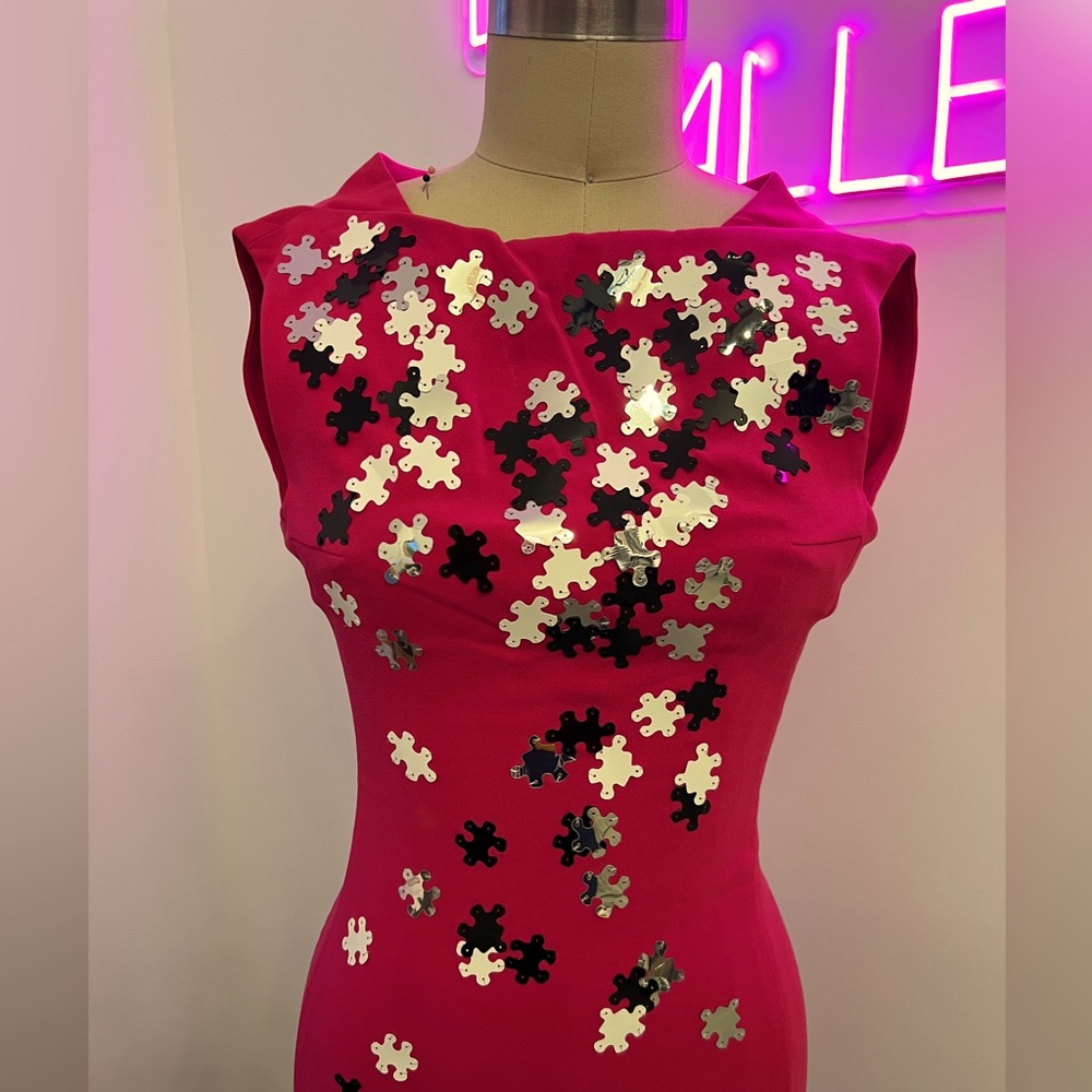 Diane von Furstenberg Runway Puzzle Paillette Dress
